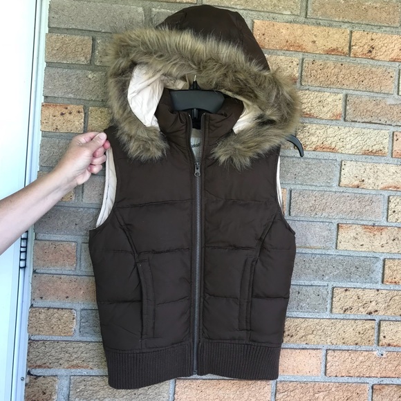 Aeropostale Jackets & Blazers - Brown Vest with fur hood